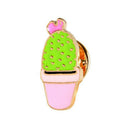6 Pcs / set Enamel Pins Succulent Green Plant Potted Cactus Brooch Accessories
