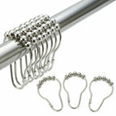 24Pcs Rustproof Shower Curtain Ring Heavy Duty Roller Double Glide Shower MOE