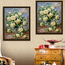 30x40cm White Rose DIY Paint By Numbers Oil Painting Kit Canvas