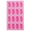 16 Cavity Oval Shape Soap Bake Mold Silicone Mould Tray Homemade Craft  O YA BX