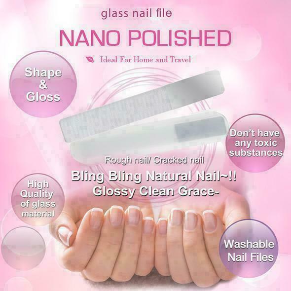 Professional Nano Polished Glass Nail File Transparent Shiner Grinding Sand Y2D9