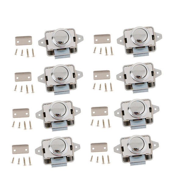 Set of 8 Push Button Drawer Catch Lock Latch for RV Boat Cabinet Door New