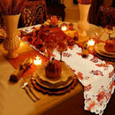 Embroidered Maple Leaves Table Runner Fall Thanksgiving Table Runner Home Decor