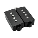 Finest 2x Plastic 4 String Pickups with Coils Black for Precision P Bass
