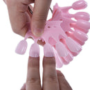 50PCS Pink Crown False Nail Art Polish Gel Tip Sample Practice Display Hold%!