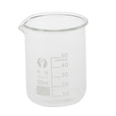 50ml Borosilicate Glass Beaker -- Graduated Low Form Measuring Beakers - Lab