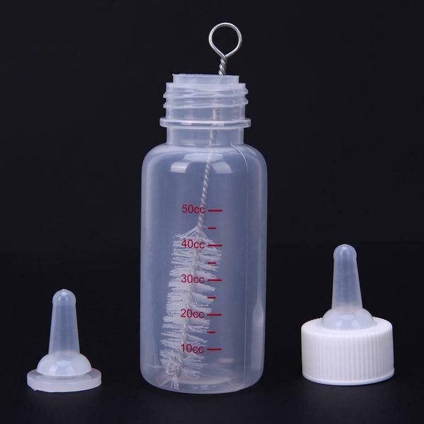 Puppy Kitten Feeding Bottle Nursing Water Milk Feeder w/ Cleaning Brush #gib