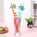 4pcs Drinking Straws Cartoon Owl Rainbow PVC Straws Hawaii Party Table Decor