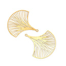 10Pcs/Set Hollow Ginkgo Leaves Shape Slices Charms Pendant DIY Jewelry Findi 3C