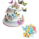 42pcs Mixed Butterfly Edible Glutinous Wafer Rice Paper Cake Cupcake Topper Hw