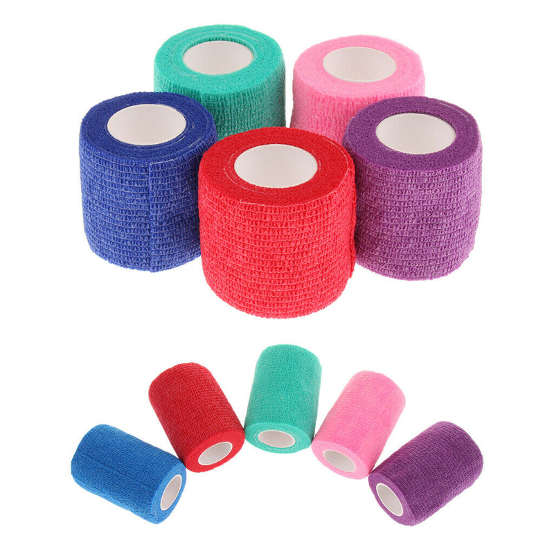 Pet Puppy Cat Vet Tape Anti-Bite Self-Adhesive Bandage Elastic, 10 Roll, Rand