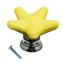 2pcs Lovely Starfish Ceramic Drawer Cabinet Cupboard Door Pull Handle Knob