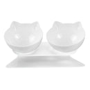 Double Bowls Detachable Tilt Cat Ears Pet Bowl Non-slip Cat Dog Feeder (E) A