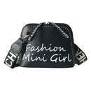 Fashion Women Wide Shoulder Strap Bag Leather Messenger Bag Purse (Black)