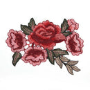 1 Pair Rose Flower Applique Embroidered Floral Collar Sew Patch Bust Dress Z