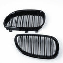 1 Pair Gloss Black Front Kidney Grill Double Slat Double Line Grille for BM