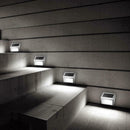 4pcs Stainless Steel 6LED Solar Stair Light Outdoor Garden Path Street Lamp