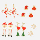 6 Pairs Christmas Drop Earrings Women Snowflake Ear Dangles Jewelry Gift
