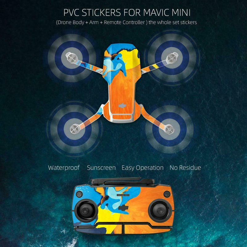 2pcs Drone Stickers Body Shell Protection Cover Film for DJI Mavic Mini (F)