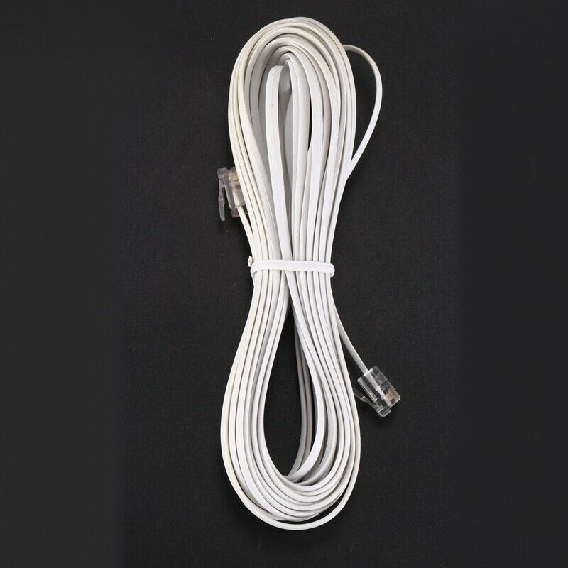 White 6P2C RJ11 Long 6m (20 ft) Phone Extension Cord RJ11 White RJ11 6P2C m N9E5