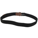 Men Leather Braided Elastic Stretch Metal Buckle Belt Waistband Black