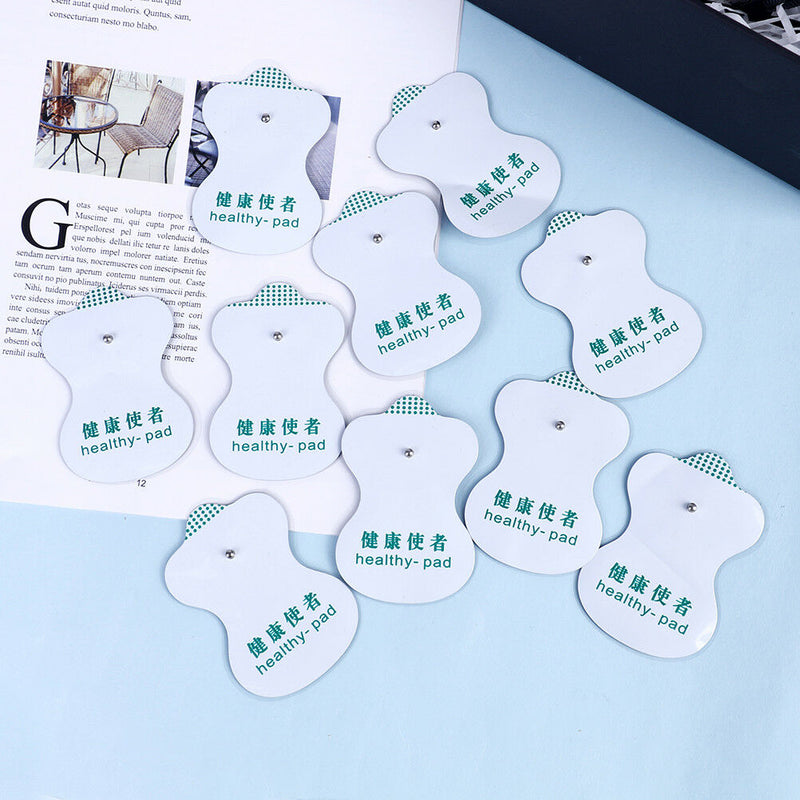 10Pcs Snap On Replacement Electrode Pads Cable For Tens Unit  Massager Ew