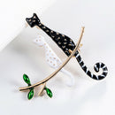 Enamel Cartoon Cat Lying Branch Brooch Pin Collar Decor Badge Banquet Jewe FT