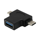 2-in-1 Micro USB Type C OTG Adapter, USB-C Male Micro USB Male to USB-A 3.0