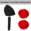 Telescopic Car Windshield Glass Cleaner Brush Wiper w/ 2 Cleaning Pads