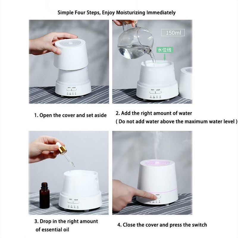 150ML Electric Ultrasonic Air Humidifier USB Aromatherapy Diffuser Spray Bedroom
