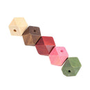 30x Mixed Color Wooden Beads Geometric Beads for Crafts Jewelry Making 20mm