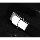 Stainless Steel Black Silicone Masonic Charm Bangle Bracelet Wristband For Men3C