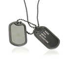 Dual Plates Pendant Necklace Man Sweater Chain Military Army Style Cool