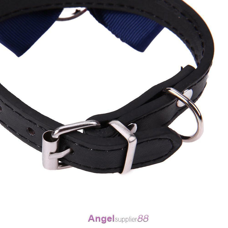 Adjustable Pet Cat Bow Tie Collar velvet safety Kitten Colar Necklace with Bell
