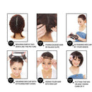 Fashion Brown Wig Medium Sided Part Bob Straight Synthetic Grey Highlight