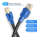 RJ45 Male to 8P8C Male 2GHz Shielded Cat8 Ethernet Connector Cable (10m) A