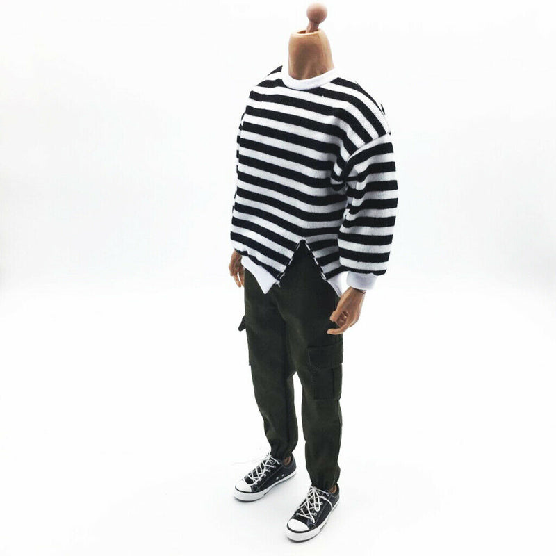 1/6 Stripes Hoodies Suit for 12 inch HOT TOYS /  Male Figures Body -