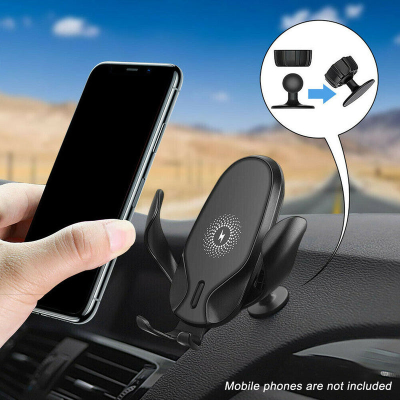 15W Gravity Holder Wireless Car Charger Universal Air Vent Qi Fast Charging ABS