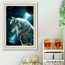 5D Moonlit Night Wolf Diamond Painting Embroidery DIY Cross Stitch Decor