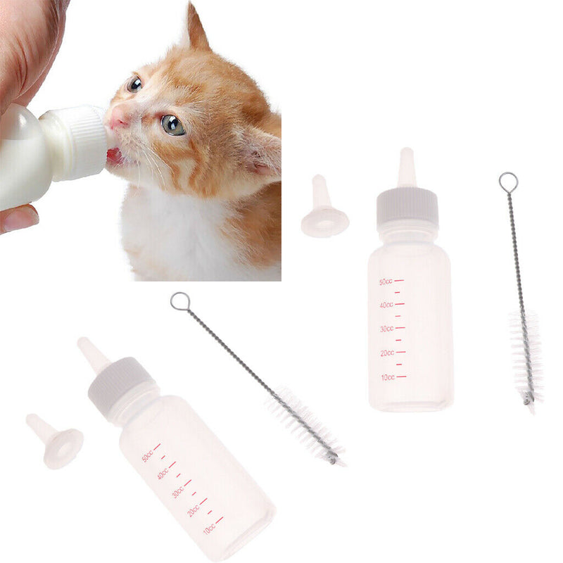2 Pcs Feeding Nursing Bottle Nipple Brush Kit For Dog Puppy Cat Kitten Pet