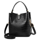 Retro Alligator Bucket Bags Women Crocodile Pattern Handbag Capacity Casual