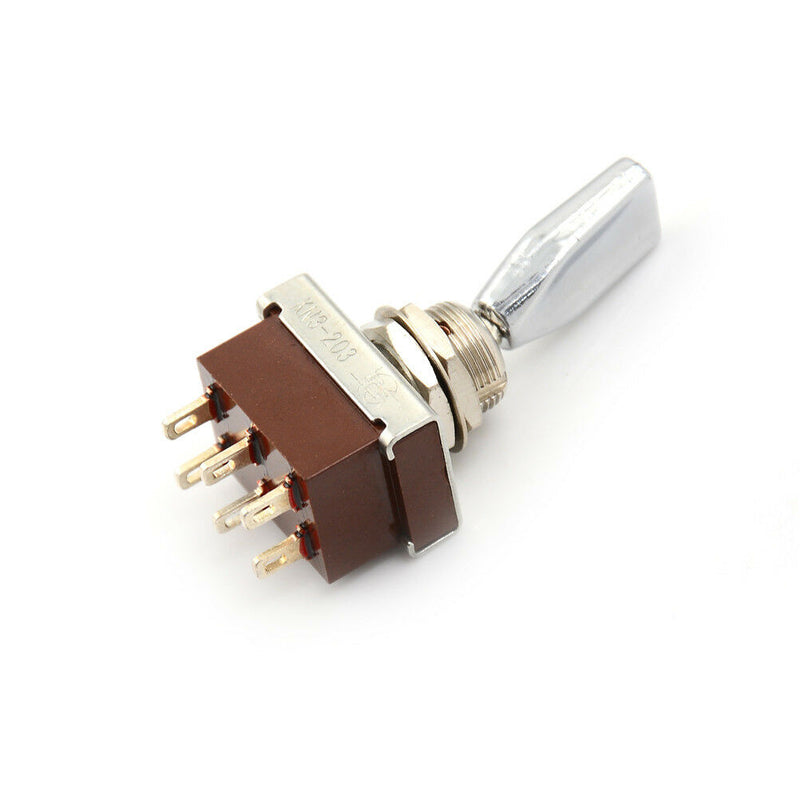 AC 250V 3A 3 Position ON/OFF/ON DPDT Flat Handle Toggle Switch N Bj