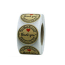 500pcs/Roll Hand made with Love Thank you Stickers Lables Craft Scrapbook S C1O8