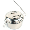 1Pcs Outdoor Camping Stainless Steel Portable Lunch Pot 2-Layer Combination