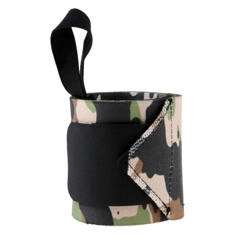 1 Pair Sports Gym Wrist Support Band Thumb Loop for Women Men Camo. Green