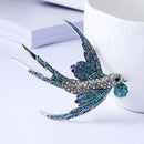 Colorful Rhinestone Swallow Brooch Female Beautiful Vivid Bird Animal Brooc Y7W2
