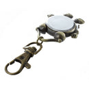 Retro Bronze Metal Clock Robot Keyring Chain with Clock 1.8" NEW
