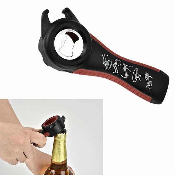 1* 5-in-1 Bottles Jars Can Manual Easy Opener Home Kitchen Multifunctional