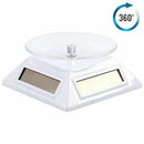 White Solar/Battery Powered Rotating Stand Product Display Art Jewellery Ex Q5W6