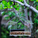 House Type Bird Food Container Dispenser Feeding Device Birds Transparent Feeder